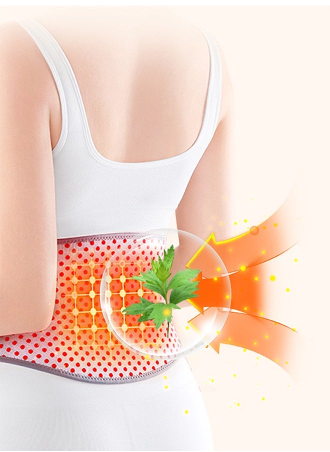 Waist Belt Lumbar Support Back Brace for Women, Portable Heated Waist Belt Heating Menstrual Heating Pad for Back Abdominal Pain Relief (L)