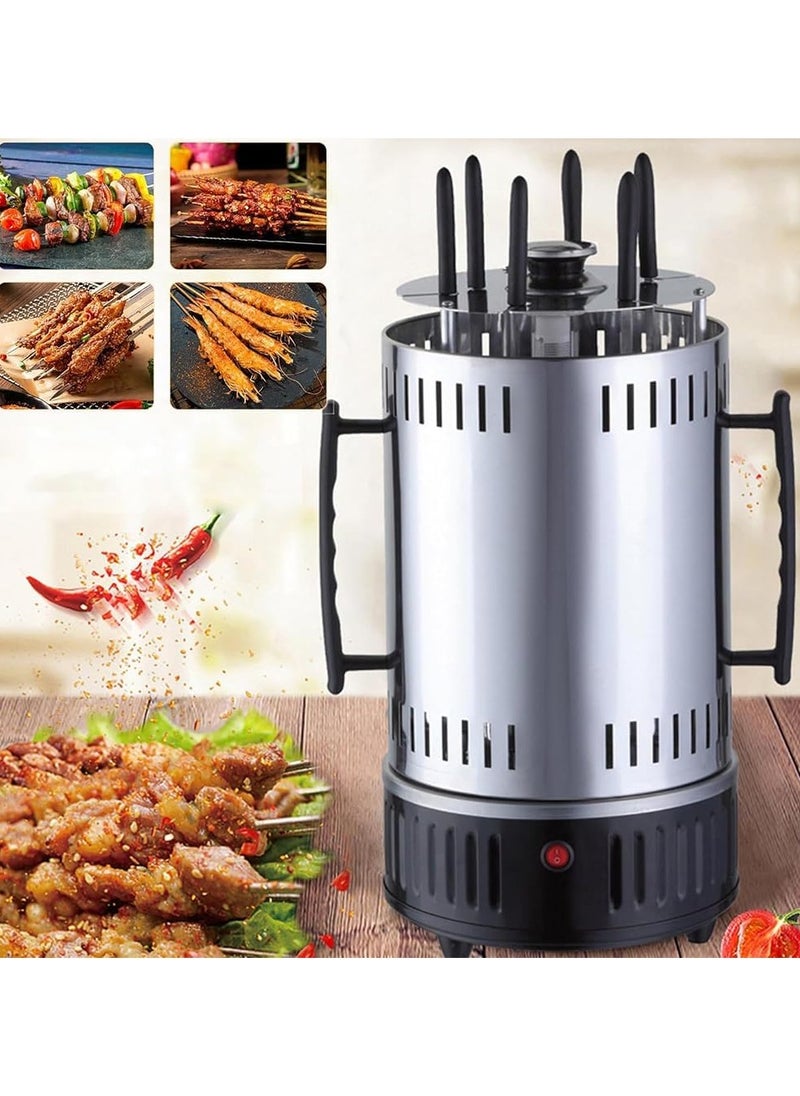 Stainless steel heating tube 360-degree automatic rotating skewer barbecue machine barbecue oven spiral family gathering 6 long skewers