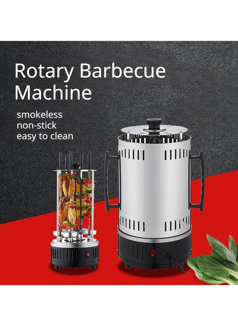 Stainless steel heating tube 360-degree automatic rotating skewer barbecue machine barbecue oven spiral family gathering 6 long skewers