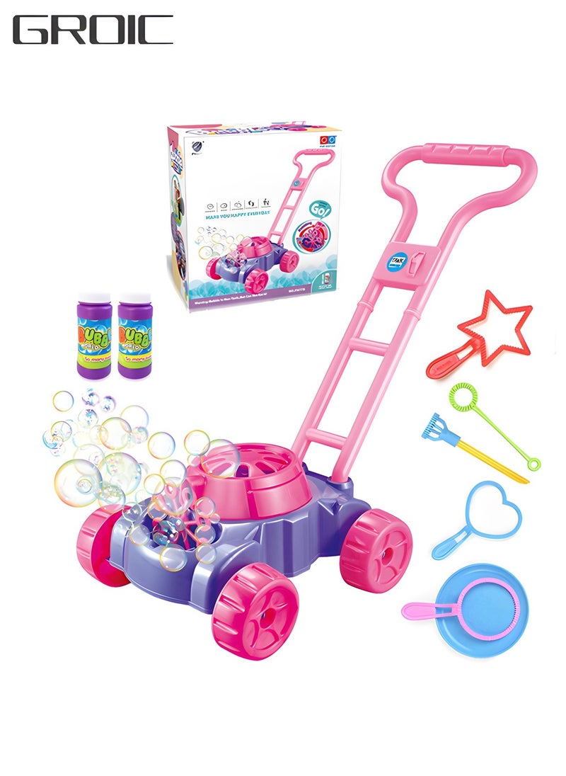 Bubble Lawn Mower for Toddlers,Bubbles Blowing Push Toys for Kids, Bubble Machine,Outside Toys for Toddlers,Electronic Bubble Blower Machine