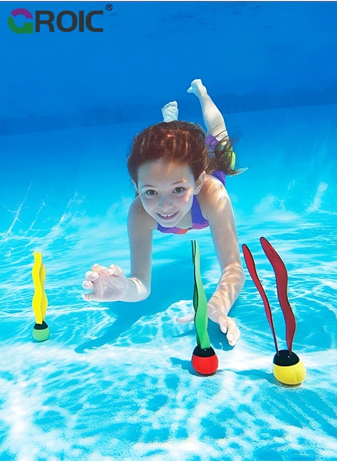 22 Piece Diving Playset, Pool Kids Toys, Water Toys, Diving Training Including Diving Rings, Diving Grass, Diving Fish Bones, Underwater Gems