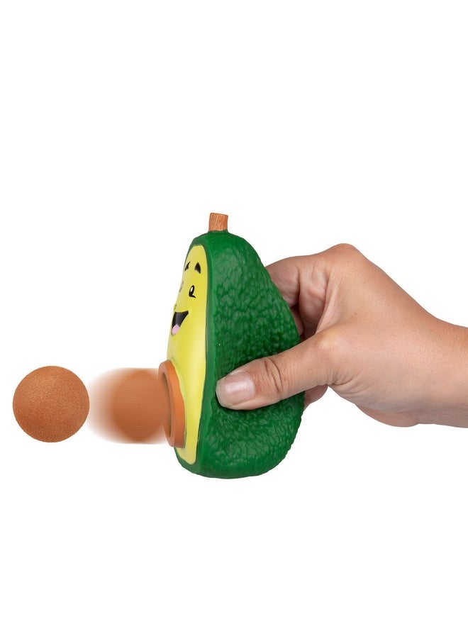 Avocado Ball Popper Toy - Christmas Stocking Stuffer Includes 4 Soft Foam Balls - Squeeze To Pop Air Powered Balls Up To 20 Feet - Safe For Indoor/Outdoor Play - Gift For Kids, Girls, Boys