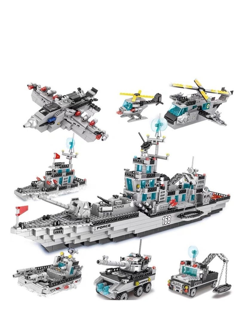 CHU DAI Building Blocks Destroyer Cruiser Special Police Aircraft Carrier Boys Educational Fun Building Block Toys Holiday Birthday Gift (1016 Pieces)