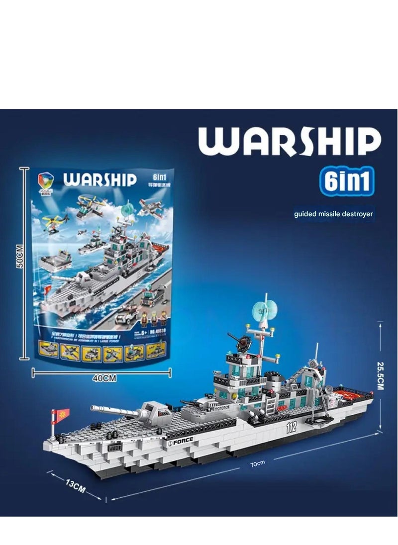 CHU DAI Building Blocks Destroyer Cruiser Special Police Aircraft Carrier Boys Educational Fun Building Block Toys Holiday Birthday Gift (1016 Pieces)