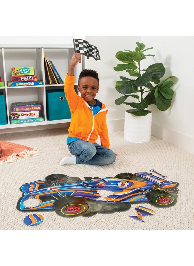 Giant Floor Puzzles With Uniquely Fun Shaped Pieces For Kids Ages 3+ Gifts For Boys And Girls - Racecar