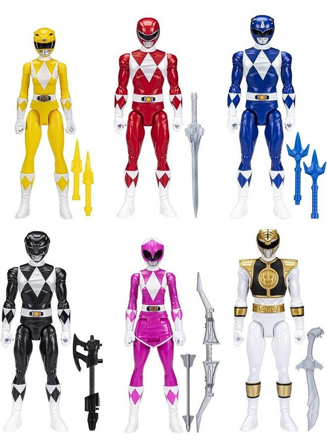 Mighty Morphin Multipack 12-Inch Action Figure 6-Pack, Toys With Accessories For Kids 4 And Up (Amazon Exclusive)