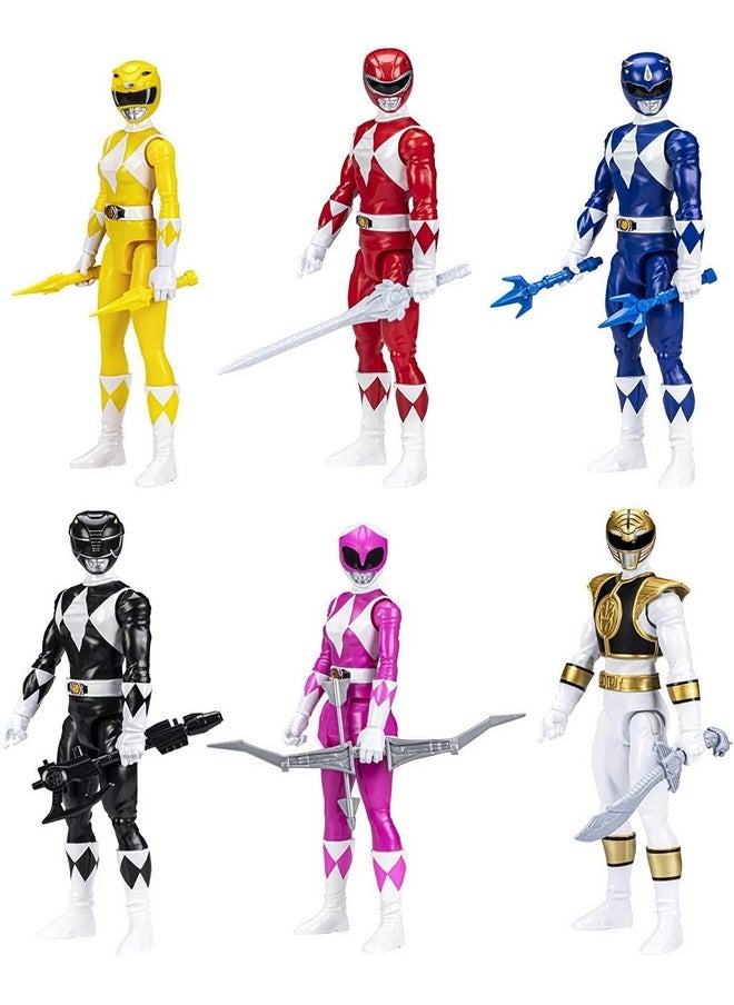 Mighty Morphin Multipack 12-Inch Action Figure 6-Pack, Toys With Accessories For Kids 4 And Up (Amazon Exclusive)