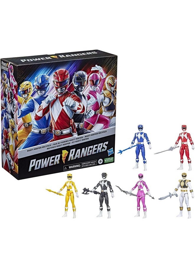 Mighty Morphin Multipack 12-Inch Action Figure 6-Pack, Toys With Accessories For Kids 4 And Up (Amazon Exclusive)