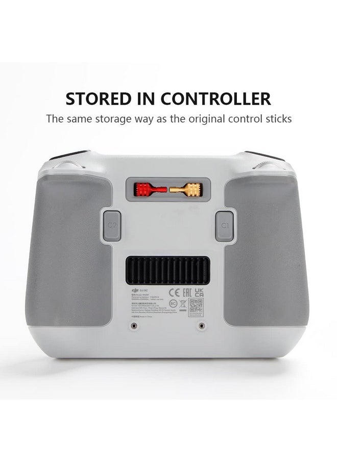 Mini 4 Pro/Mini 3 Pro/Air 3 Remote Control Rocker Joystick For Dji Rc/Rc 2 Aluminum Controller Stick For Dji Mini 4 Pro/Mini 3/Dji Mini 3 Pro Replacement Accessories (Red)