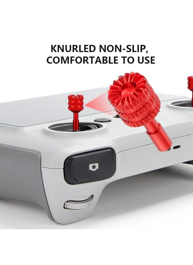 Mini 4 Pro/Mini 3 Pro/Air 3 Remote Control Rocker Joystick For Dji Rc/Rc 2 Aluminum Controller Stick For Dji Mini 4 Pro/Mini 3/Dji Mini 3 Pro Replacement Accessories (Red)