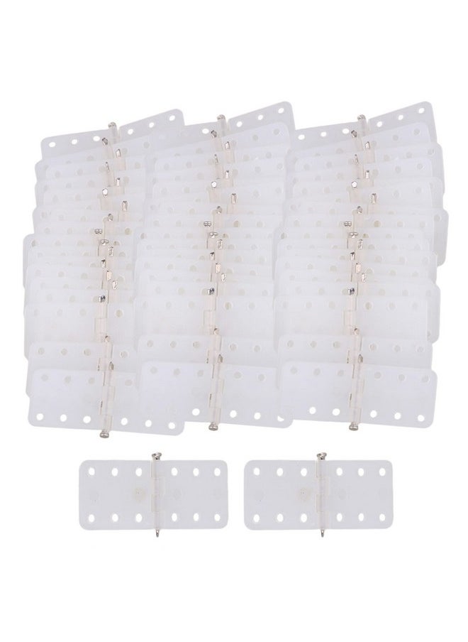 50Pcs 11 X 25 Mm Rc Airplane Plane Pinned Plastic Hinge Rc Airplane Parts Replacement White