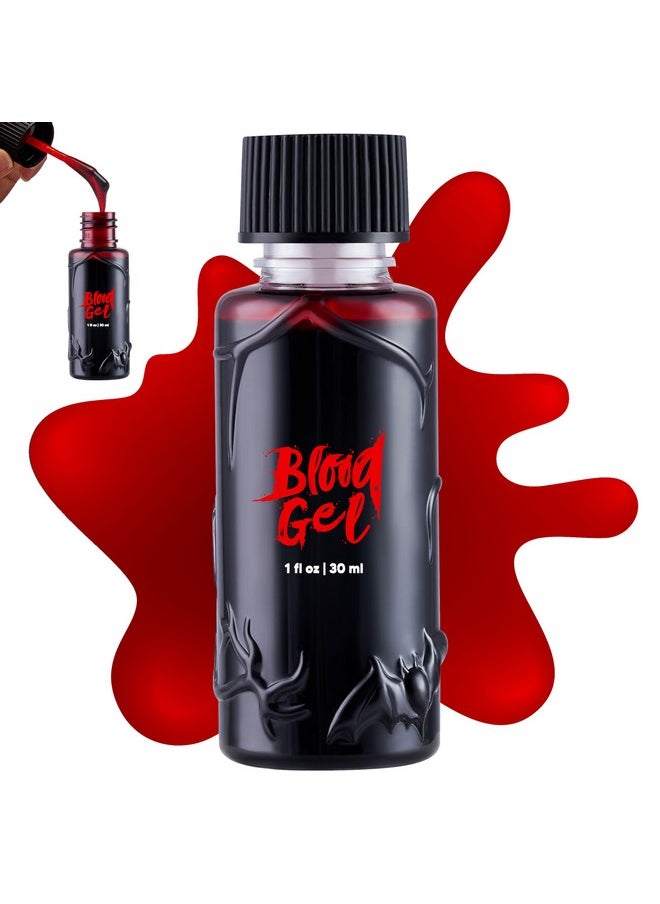 Halloween Fake Blood, 1 Oz Faux Blood Makeup, Stage Blood Bottle, Prank Dripping Blood Paint, Washable Fake Blood For Clothes, Zombie, Vampire Blood Make Up