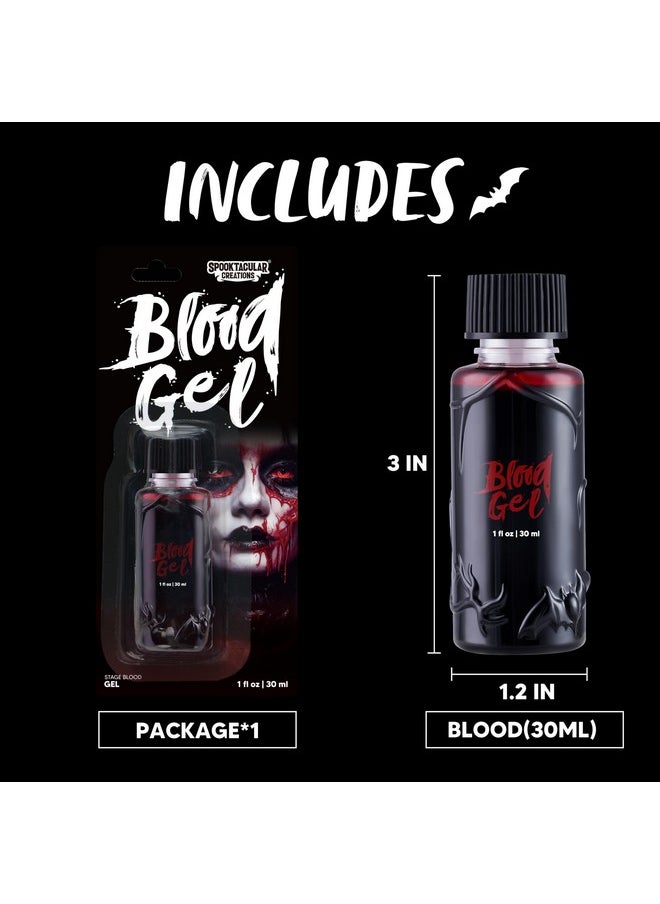Halloween Fake Blood, 1 Oz Faux Blood Makeup, Stage Blood Bottle, Prank Dripping Blood Paint, Washable Fake Blood For Clothes, Zombie, Vampire Blood Make Up
