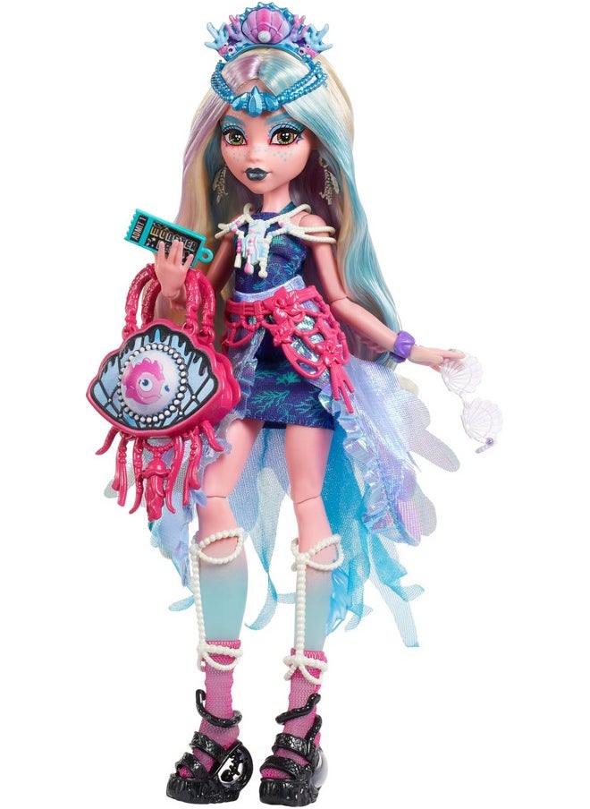 Monster Fest Doll, Lagoona Blue With Glam Outfit & Festival Themed Accessories Like Snacks, Band Poster, Statement Bag & More