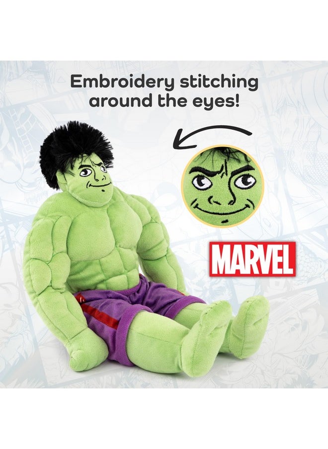 Marvel Super Hero Adventures Toddler Hulk Plush Stuffed Pillow Buddy - Super Soft Polyester Microfiber, 18 Inch (Official Marvel Product)