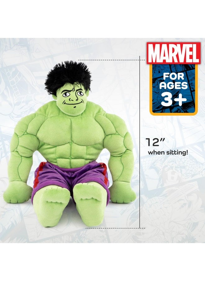 Marvel Super Hero Adventures Toddler Hulk Plush Stuffed Pillow Buddy - Super Soft Polyester Microfiber, 18 Inch (Official Marvel Product)