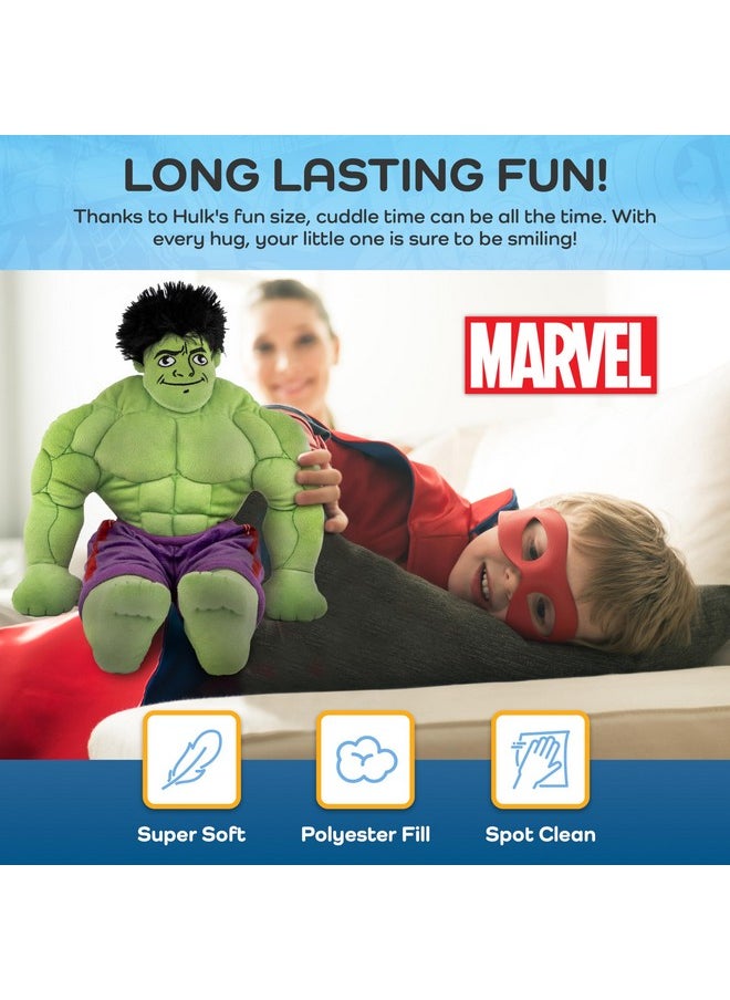 Marvel Super Hero Adventures Toddler Hulk Plush Stuffed Pillow Buddy - Super Soft Polyester Microfiber, 18 Inch (Official Marvel Product)