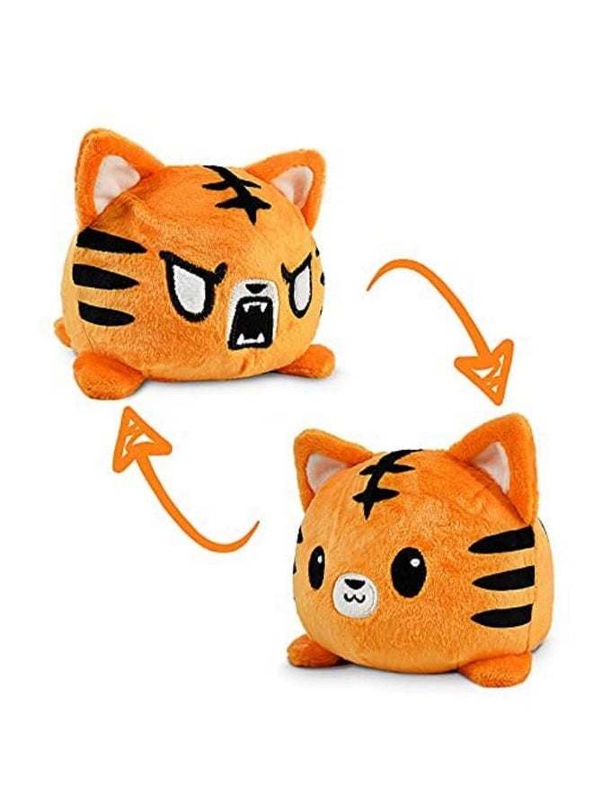 - The Original Reversible Wild Cat Plushie - Tiger - Cute Sensory Fidget Stuffed Animals That Show Your Mood 4 Inch