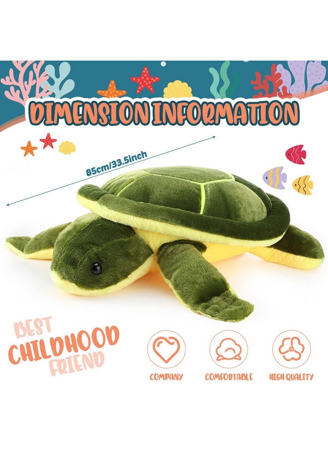 Turtle Stuffed Animals Sea Turtle Plush, Giant Stuffed Turtle, Plush Pillow Toys, Tortoise Plush Toys Doll For Birthday Christmas Thanksgiving Day Halloween(33 Inches)