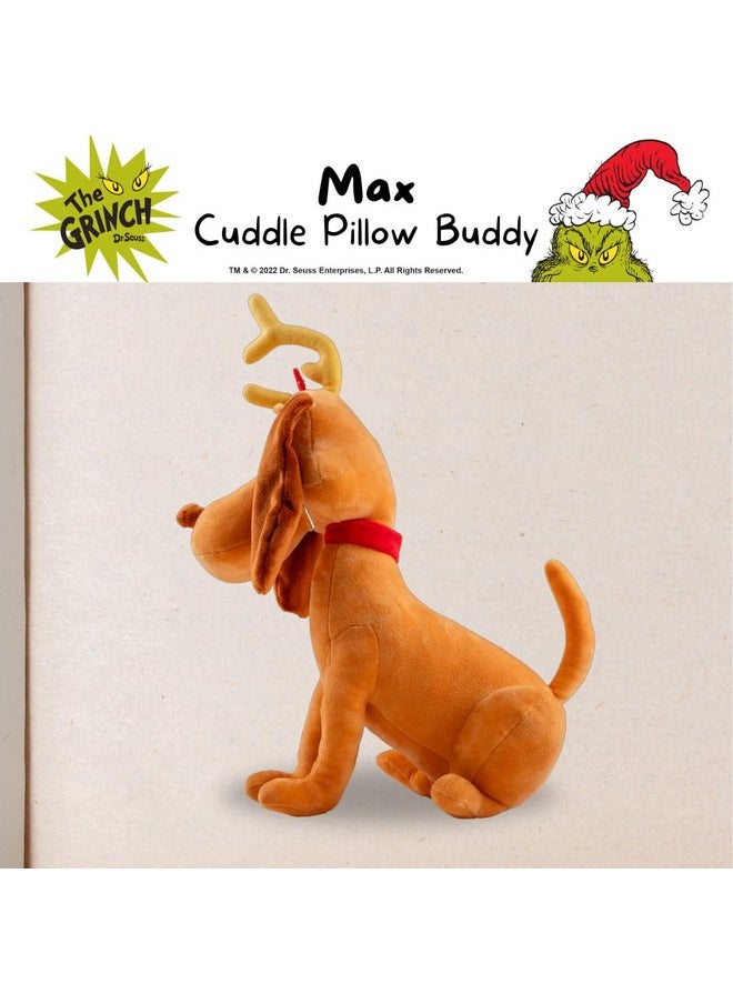 Dr. Seuss The Grinch Max Dog Holiday & Christmas Bedding Super Soft Plush Cuddle Pillow Buddy, (Officially Licensed Product)