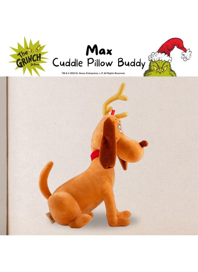 Dr. Seuss The Grinch Max Dog Holiday & Christmas Bedding Super Soft Plush Cuddle Pillow Buddy, (Officially Licensed Product)