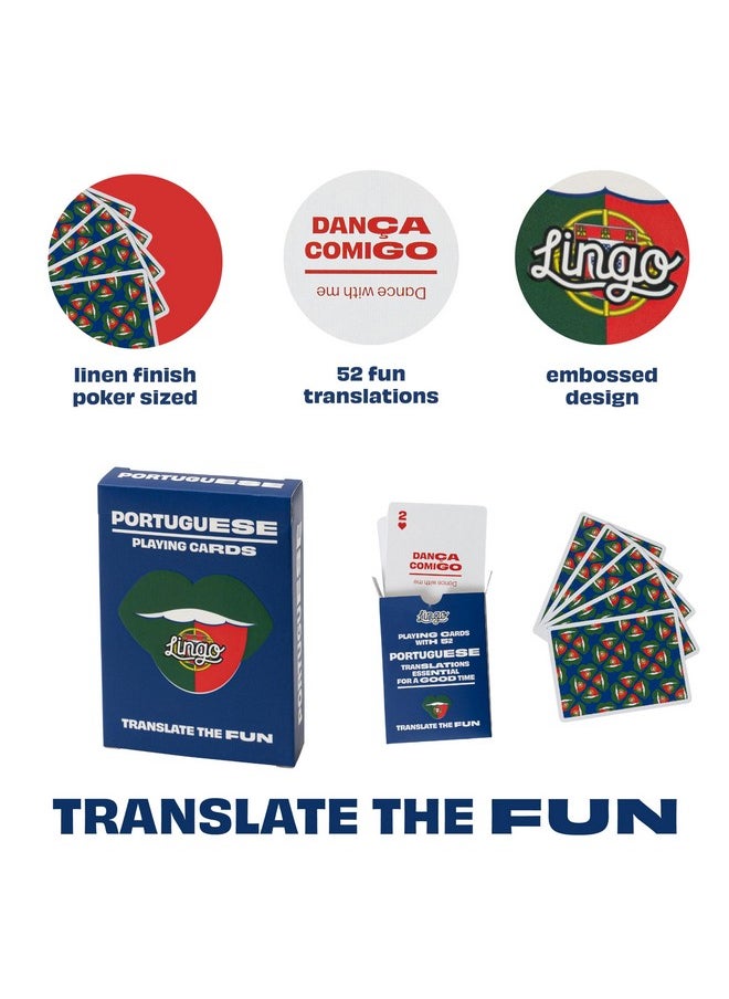 Guese Lingo Playing Cards | Travel Flashcards | Learn Portuguese Vocabulary In A Fun & Easy Way | 52 Essential Translations