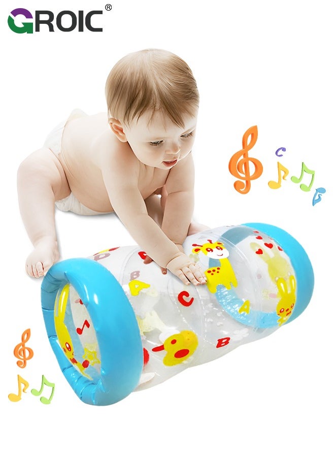 Crawling & Walking Baby Toys Inflatable Baby Roller Toy Beginner Crawl Along Game Ball Drop Maze Tummy Time Activity Center Early Development Jumbo Roller Rattle Toy Baby Toys for 3 Months