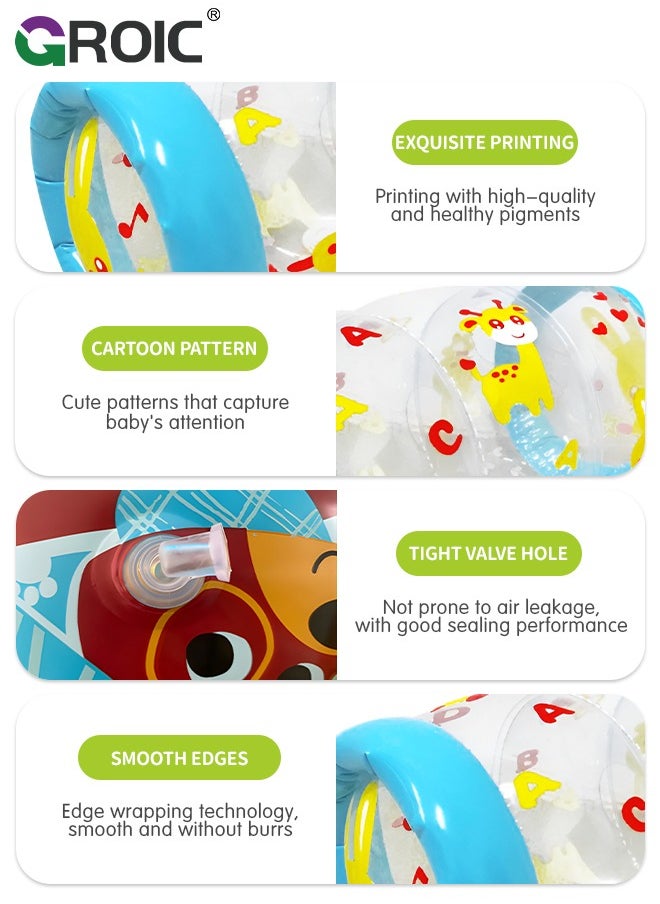 Crawling & Walking Baby Toys Inflatable Baby Roller Toy Beginner Crawl Along Game Ball Drop Maze Tummy Time Activity Center Early Development Jumbo Roller Rattle Toy Baby Toys for 3 Months