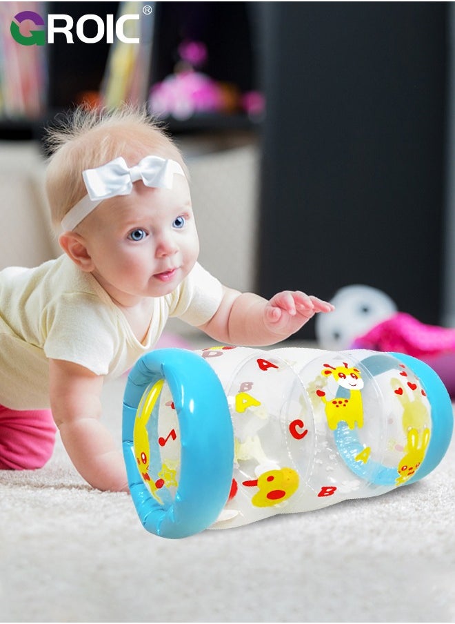 Crawling & Walking Baby Toys Inflatable Baby Roller Toy Beginner Crawl Along Game Ball Drop Maze Tummy Time Activity Center Early Development Jumbo Roller Rattle Toy Baby Toys for 3 Months