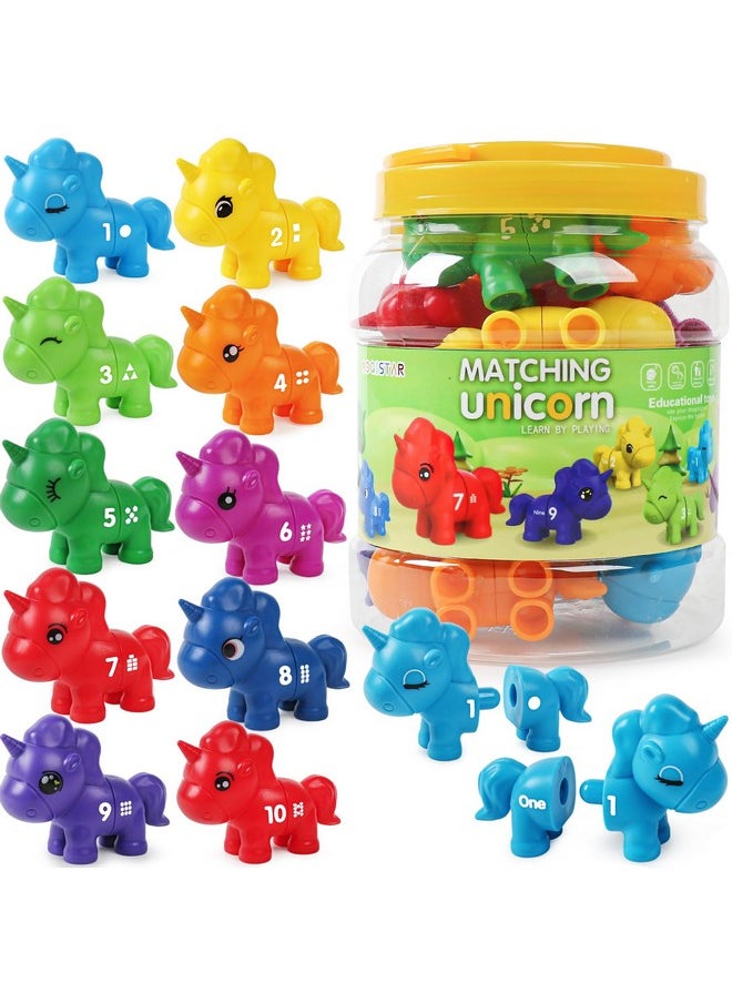 Montessori Numbers Matching Counting And Sorting Game For Toddlers Fine Motor Toy Preschool 1-10 Recognition Learning Toy Educational Set For Kids Ages 3 4 5 (10Pcs)