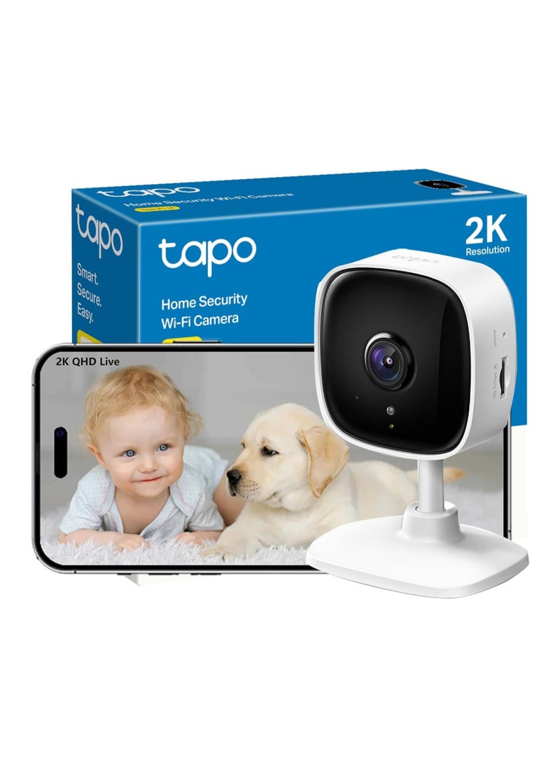 Tapo_Mini Smart Security Camera, 3MP, 2-Way Audio, Night Vision, Works with Alexa & Google Home, SD Storage, Device Sharing