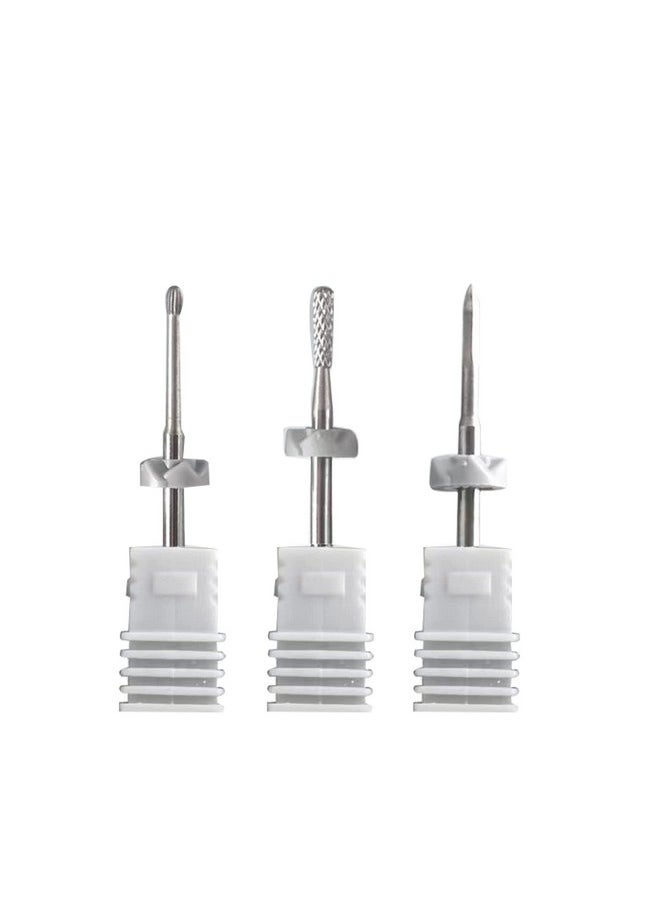 3 Pieces Nail Drill Bits,Cuticle Remover Drill Bits Kit,Tungsten Steel Nail Drill Bits,Manicure Tools For Nails