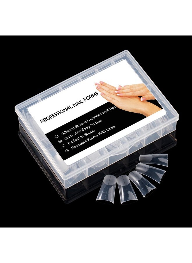 120Pcs Poly Extension Gel Dual Nail Form Coffin Nails Clear Ballerina Nail Tips Full Cover