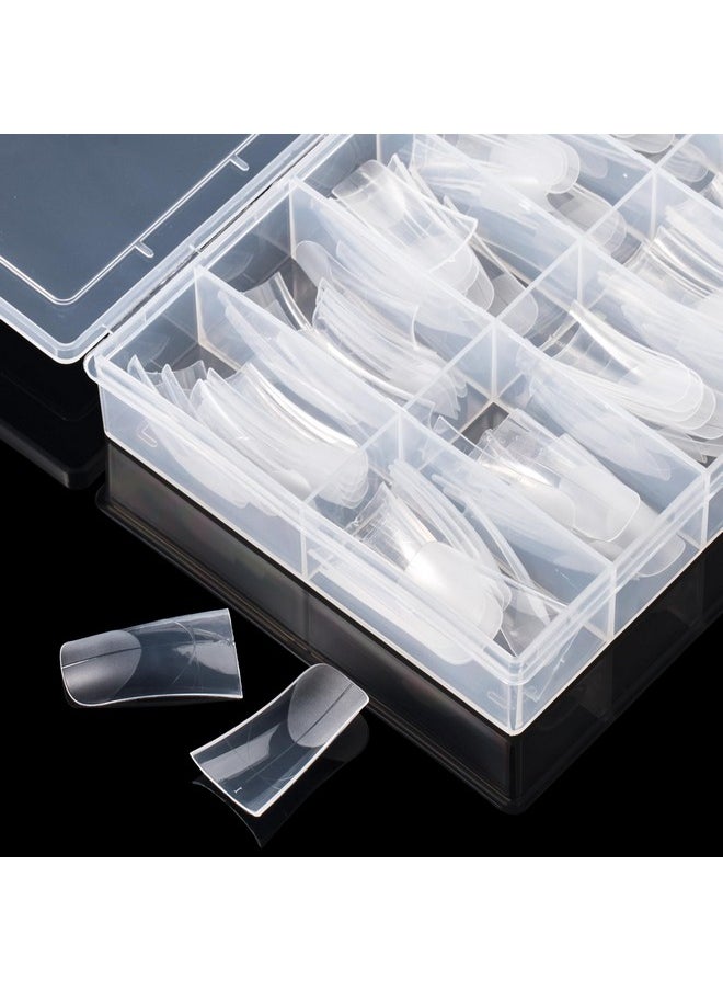 120Pcs Poly Extension Gel Dual Nail Form Coffin Nails Clear Ballerina Nail Tips Full Cover