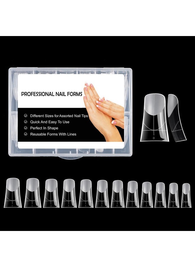 120Pcs Poly Extension Gel Dual Nail Form Coffin Nails Clear Ballerina Nail Tips Full Cover
