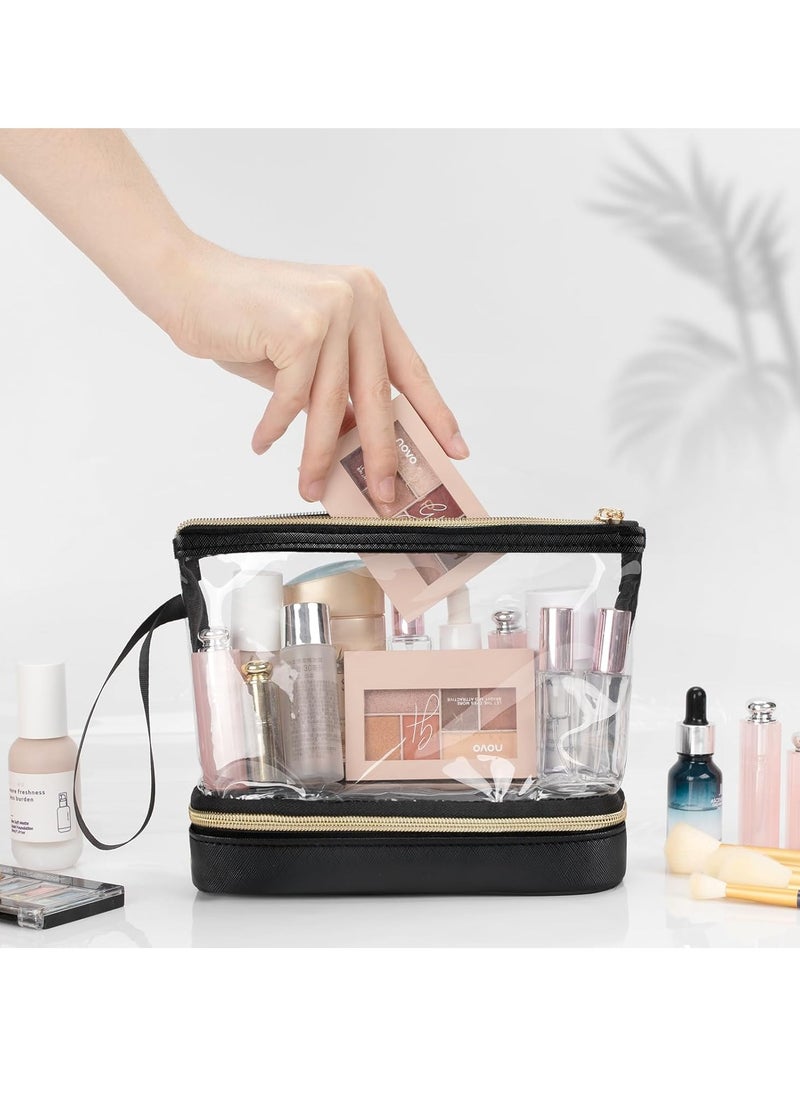 Ethereal Travel Makeup Bag, Clear Cosmetic Bag Make Up Organizer TSA Approved Toiletry Bag, Waterproof Pouch for Women Purse for Toiletries Accessories Brushes