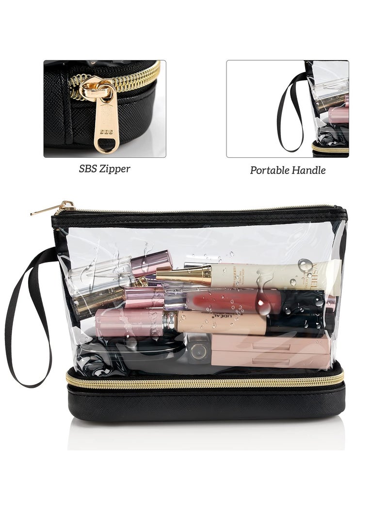 Ethereal Travel Makeup Bag, Clear Cosmetic Bag Make Up Organizer TSA Approved Toiletry Bag, Waterproof Pouch for Women Purse for Toiletries Accessories Brushes