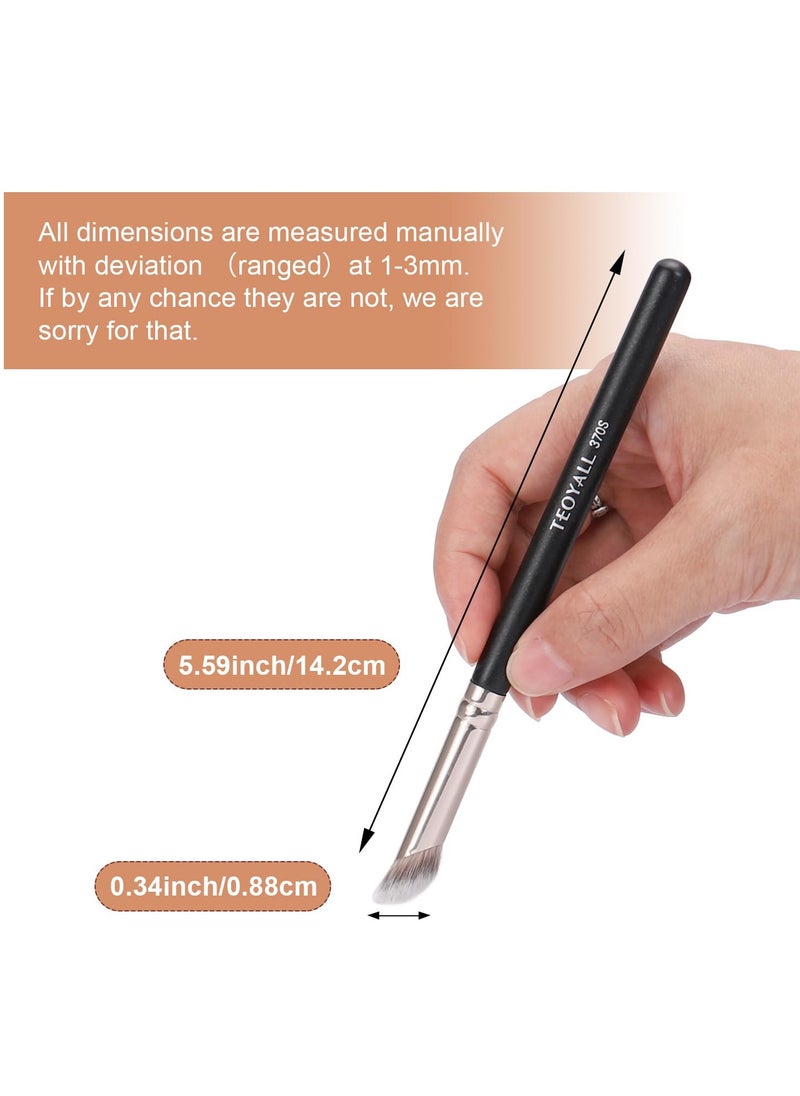 TEOYALL Foundation Contour Conceal Brush Set, 3PCS Angled Synthetic Kabuki Brush for Blending Setting Buffing with Liquid, Cream and Powder Cosmetic (170S/270S/370S)