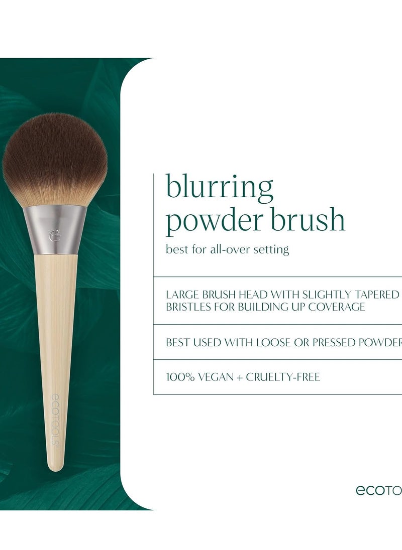 EcoTools Blurring Powder Makeup Brush, For Loose & Pressed Powder, Large Makeup Brush For All-Over Application, Fluffy, Synthetic Bristles, Eco Friendly, Cruelty-Free, & Vegan, 1 Count