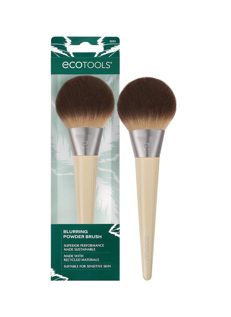 EcoTools Blurring Powder Makeup Brush, For Loose & Pressed Powder, Large Makeup Brush For All-Over Application, Fluffy, Synthetic Bristles, Eco Friendly, Cruelty-Free, & Vegan, 1 Count