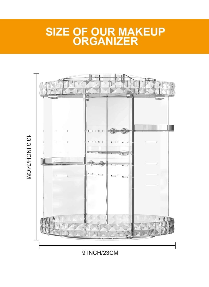 MISERWE Makeup Organizer 360 Degree Rotating 7 Adjustable Layers Large Capacity Cosmetic Organizer Transparent Make Up Organizers and Storage
