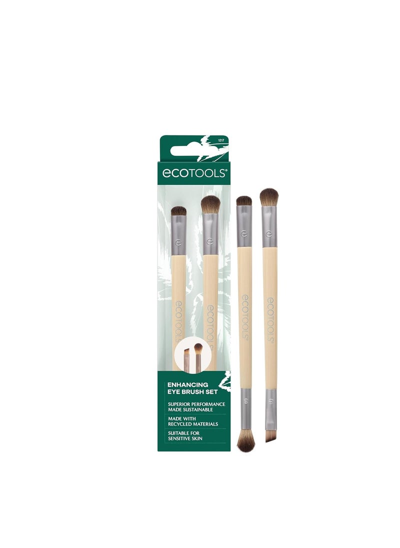 EcoTools Daily Defined Eye Brush Kit, Makeup Brushes For Liquid, Powder, & Cream Eyeshadow & Eyeliner Application, Eco-Friendly Eye Brushes, Synthetic Hair, Cruelty Free, 5 Piece Set