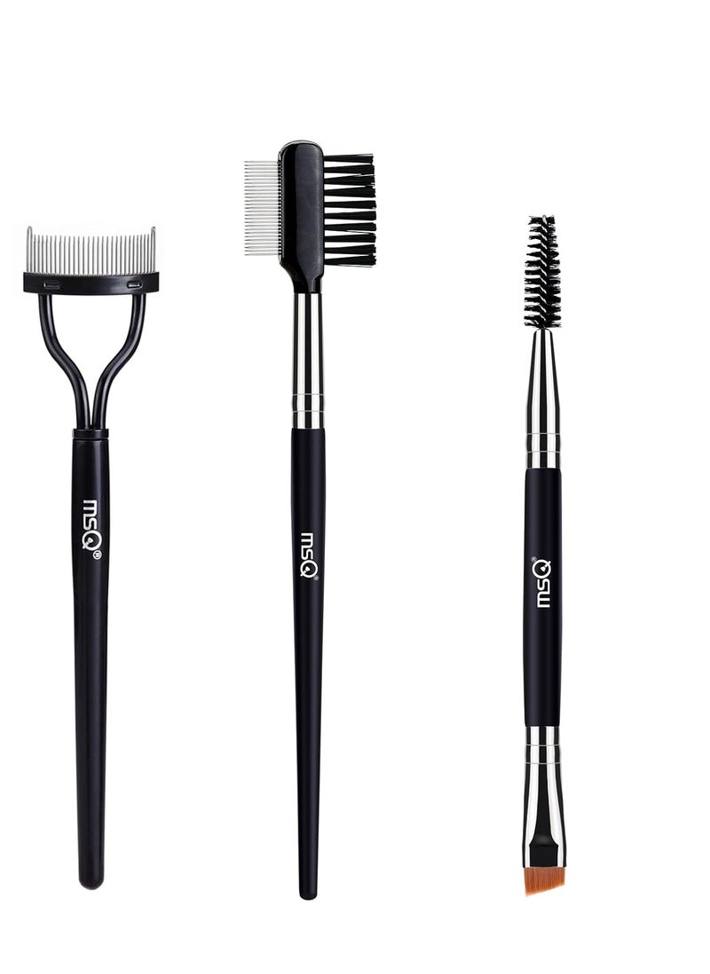 MSQ Eyebrow Brush and Comb Eyelash Brush Eyelash Separator Eye Brow Comb & Spoolie Brush Professional Mascara Brushes Eyebrow Eyelash Grooming Brush Eye Makeup Tools Set (3 PCS)