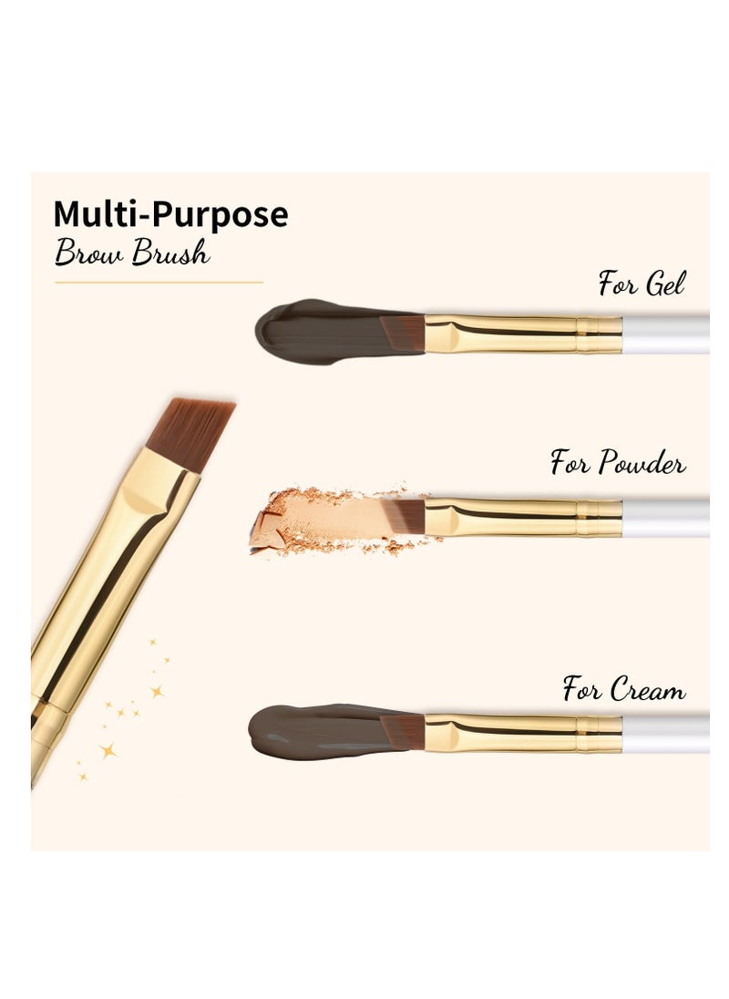 Docolor Eyebrow Brush Duo Eyebrow Spoolie Professional Angled Eye Brow Brush Perfect for Lining and Shaping Brows, Spoolie for Brows or Lashes White