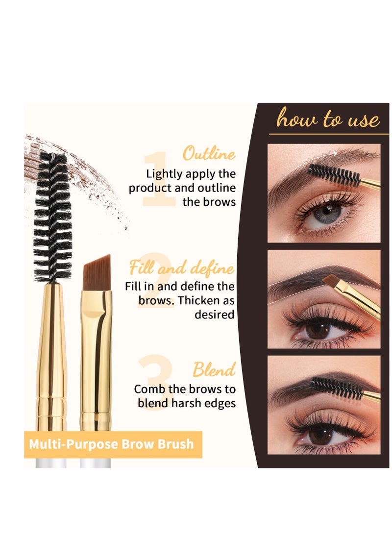 Docolor Eyebrow Brush Duo Eyebrow Spoolie Professional Angled Eye Brow Brush Perfect for Lining and Shaping Brows, Spoolie for Brows or Lashes White