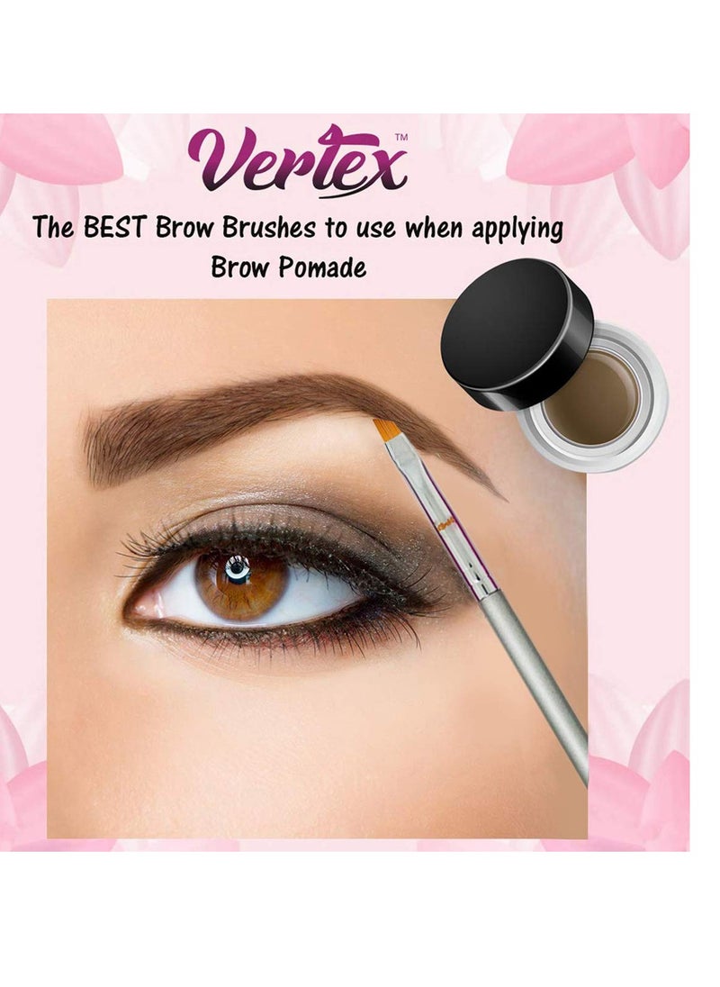 Eyebrow Brush Kit Thin Angled - Eye Brow Concealer Contour Brush to Shape and Conceal Eyes Duo Spoolie Brushes Firm Bristles Definer for Filling Pomade Gel | Defining Arches Winged Eyeliner Stencil