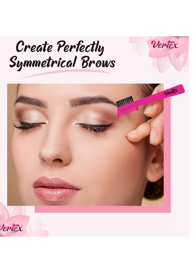 Eyebrow Brush Pencil Comb Kit - Duo Spoolie Thin Angled Real Firm Bristles Filling Blending Definer Techniques For Tint Powder Brow Pomade Gel Makeup Combing Eye Lashes To Shape Eyelashes Growth