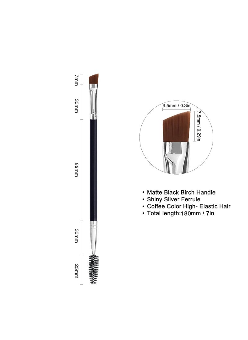 Duo Eye brow Brush, Angled Eyebrow Brush and Spoolie Brush, Eyelash Comb Eyebrow Brush Tool (1 Pcs)