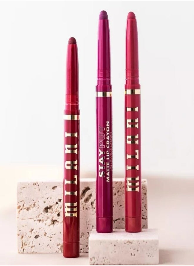 Milani Ludicrous Matte Lip Crayon Long Lasting Cream-to-Matte Lip Color, Matte Lip Color Stock With Glide-On Formula, Vegan & Cruelty-Free ( 110 No Curfew ) 1.4g