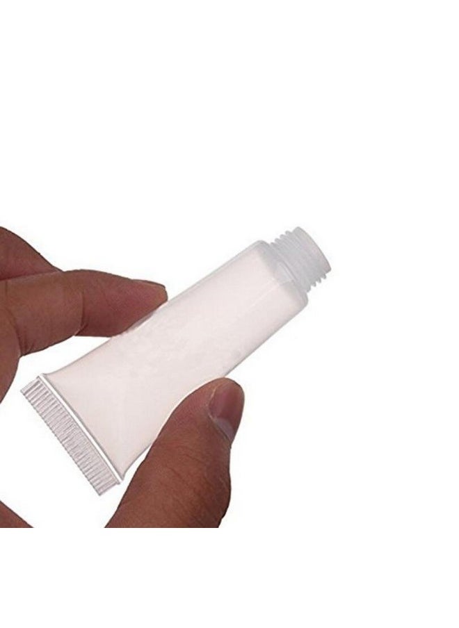 20 Pcs 5 Ml 0.17Oz Transparent Empty Refillable Soft Tube Portable Squeeze Bottle With Screw Cap Facial Cleanser Lotion Cream Toothpaste Sample Dispense Vials Container For Travel